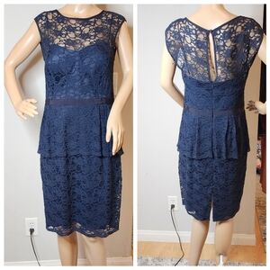 Eliza J Navy Lace Dress. Women's size 10